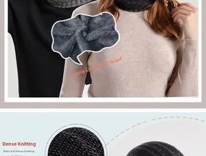 Détail de la doublure en polaire épaisse et de la maille serrée sur l'ensemble bonnet et écharpe