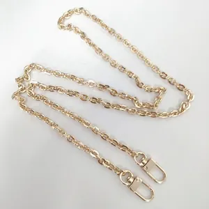 Polished golden O-shaped metal chain strap with lobster clasps for handbag renovation