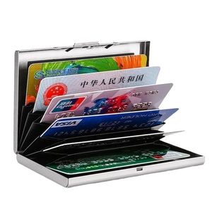 Sleek stainless steel RFID blocking wallet with accordion-style multi-card slots