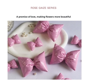 Pink glossy faux leather puffy bow decorative accessories in three various sizes
