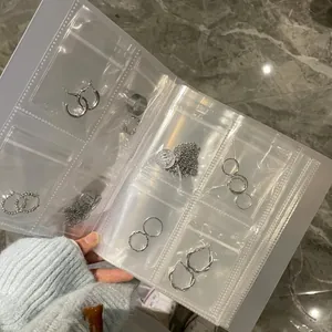 Jewelry Storage Album Transparent PVC Organizer Book Anti Oxidation Dustproof Multiple Pockets For Earrings Rings Necklaces