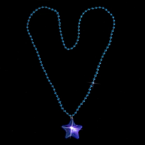 Star Pendant Necklace Glowing LED Beaded Chain Resin Plastic Jewelry For Party Club Night Out Women
