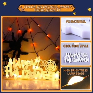 Happy Halloween LED suction cup window light with spider web design for festive decor