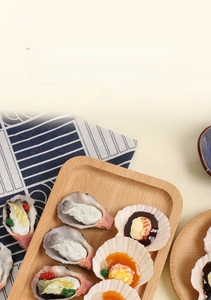 Detailed macro view of realistic grilled oysters and scallops food model keychain