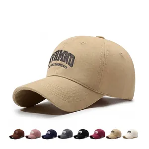 Baseball Cap Cotton Twill Embroidered Letter Adjustable Casual Sun Hat Outdoor Sports Streetwear Unisex Vintage