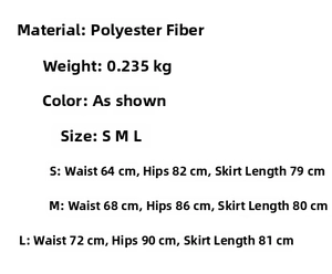 Size chart detail for lace embroidery top and bodycon skirt set in various sizes