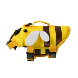 Gilet de sauvetage réglable pour chien style abeille avec poignée de sécurité pour l'été