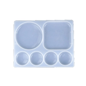 6-well silicone palette mold for resin casting and DIY jewelry tray making