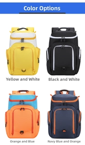 Multiple color options for high-capacity outdoor basketball sports backpacks in a grid