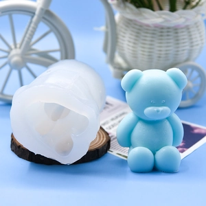 Stampo in silicone fai-da-te per candele orsetto 3D e saponi fatti a mano
