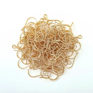 Ganci per orecchini in ottone placcato oro 18K con molla e anello per gioielli fai da te