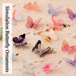 3D colorful butterfly resin nail charms set in assorted gradient colors for DIY art