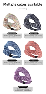 Detail view of breathable VR sweat masks in multiple colorful striped patterns