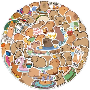 Capybara Stickers Waterproof PVC Vinyl Graffiti Decals For Laptop Water Bottle Suitcase Cute Animal Stationery Decoration