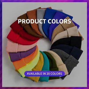 Classic knitted beanie hats available in 20 diverse colors for autumn and winter warmth