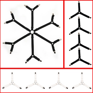 Adjustable Elastic Bedsheet Fasteners Heavy Duty Mattress Grippers With Metal Clips Non Slip Bed Sheet Straps For Home Hotel