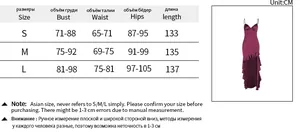 Detailed size chart for sexy deep V-neck satin evening dress in wine red burgundy