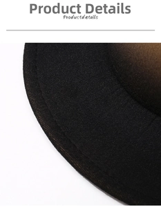 Close-up of wool felt fedora brim showing black to brown gradient texture and fiber details