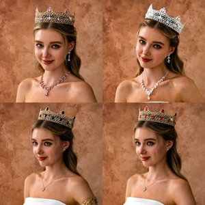 Vintage Baroque King Crown Luxury Alloy Rhinestone Tiara For Wedding Party Pageant Retro Royal Headpiece Women Men