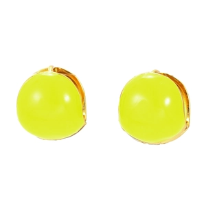 Colorful Enamel Dome Ear Buckle Copper Gold Plated Round Huggie Hoop Earrings Minimalist Bohemian Style Jewelry For Women