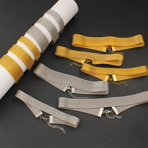 Ensemble choker et bracelet en maille d'acier inoxydable tissée dorée et argentée