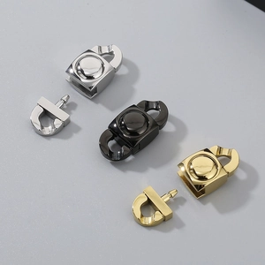 Three groups of stainless steel magnetic jewelry clasps in silver, black and gold finishes