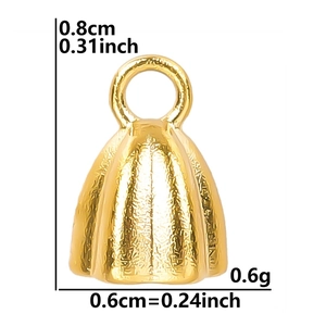 Pendentif cloche en acier inoxydable 304 plaqué or 18 carats pour bijoux DIY