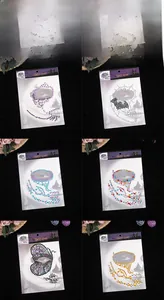 Detailed set of Halloween face gems featuring bat and butterfly crystal sticker designs