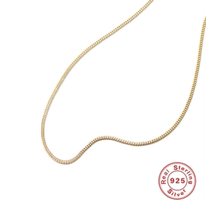 Classic minimalist S925 sterling silver gold plated adjustable chain necklace for women