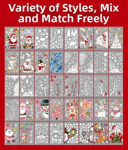 Set of 40 Christmas window stickers featuring Santa, snowman, and reindeer designs