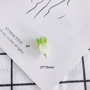 Macro detail of a 27x13mm green gradient cabbage glass pendant for DIY jewelry making