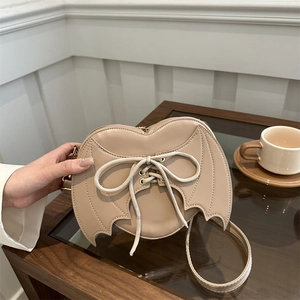 Borsa Tracolla Cuore Ali Di Pipistrello Lacci Pelle PU Gotico Y2K Borsa A Spalla Per Donne Moda