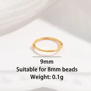 S925 sterling silver golden lace ring base for 8mm beads DIY jewelry making component