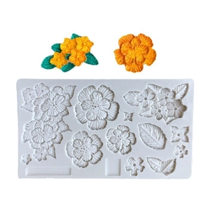 White silicone hydrangea and jasmine flower mold for DIY creative cake fondant decoration