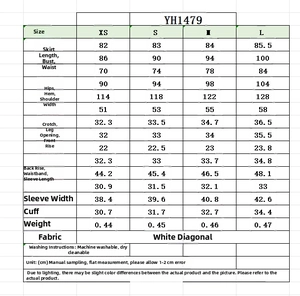 Detailed size chart for short sleeve lapel button romper dress in white twill fabric