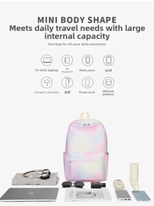 Detail view of gradient school backpack capacity storing a 14-inch laptop and essentials