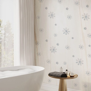 Self-adhesive white snowflake wall decals for bathroom and window winter decoration