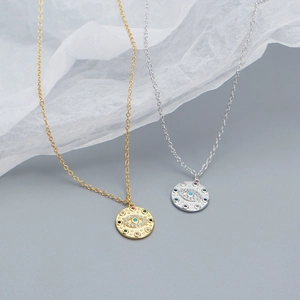 Elegant s925 sterling silver evil eye necklace set with colorful cubic zirconia stones