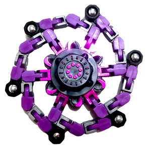 Deformable purple mechanical chain fidget spinner toy for kids stress relief