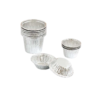 Disposable aluminum foil egg tart molds in various sizes for baking cupcakes