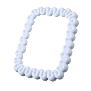 Creamy white desktop makeup mirror with a wavy cloud-like frame for students