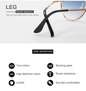 Macro view of flexible metal temples and UV400 gradient lenses on retro aviator sunglasses