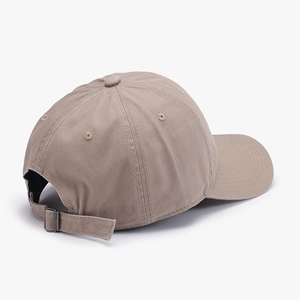 Classic khaki soft-top baseball cap for men and women featuring an adjustable metal strap
