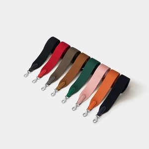 Wide Shoulder Strap Replacement For Crossbody Bags Woven Canvas And Leather Ends Metal Buckle Solid Color Chic