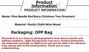 Detailed material specifications for mini pine needle Christmas tree with red berries
