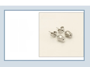 Detail der 6mm Edelstahl Tulpen-Ohrstecker mit Maßen und 18K Vakuumbeschichtung Infos