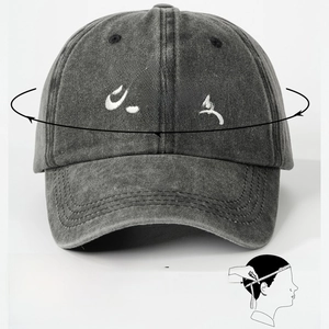 Faded black cotton baseball cap featuring Best Daddy Ever embroidery in a casual style