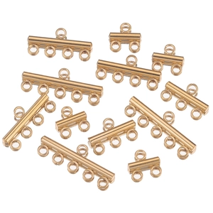 Χρυσά κουμπώματα ολίσθησης από ατσάλι για κολιέ και βραχιόλια πολλαπλών σειρών