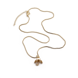 Goldene Regenschirm-Halskette mit Zirkonia und Box-Kette für Damen und Herren