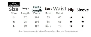 Size chart for sexy lace two-piece set showing length, bust, and waist measurements in cm
